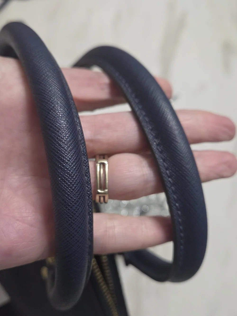 Michael Kors Navy Saffiano Dome Satchel